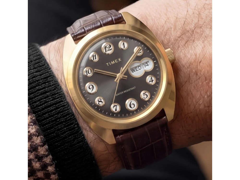 Reloj de Cuarzo Timex Lab Reissue 1976, PVD Oro, Negro, 37 mm, TW2Y82100