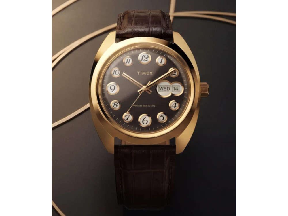 Reloj de Cuarzo Timex Lab Reissue 1976, PVD Oro, Negro, 37 mm, TW2Y82100