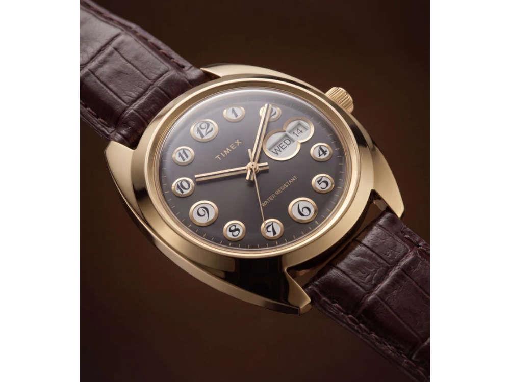 Reloj de Cuarzo Timex Lab Reissue 1976, PVD Oro, Negro, 37 mm, TW2Y82100