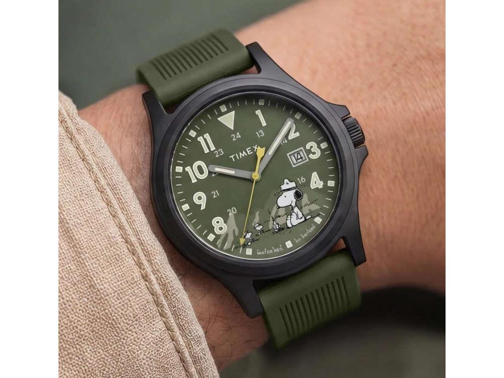 Reloj de Cuarzo Timex  Peanuts Expedition Acadia, Verde, 40 mm, TW2Y84600