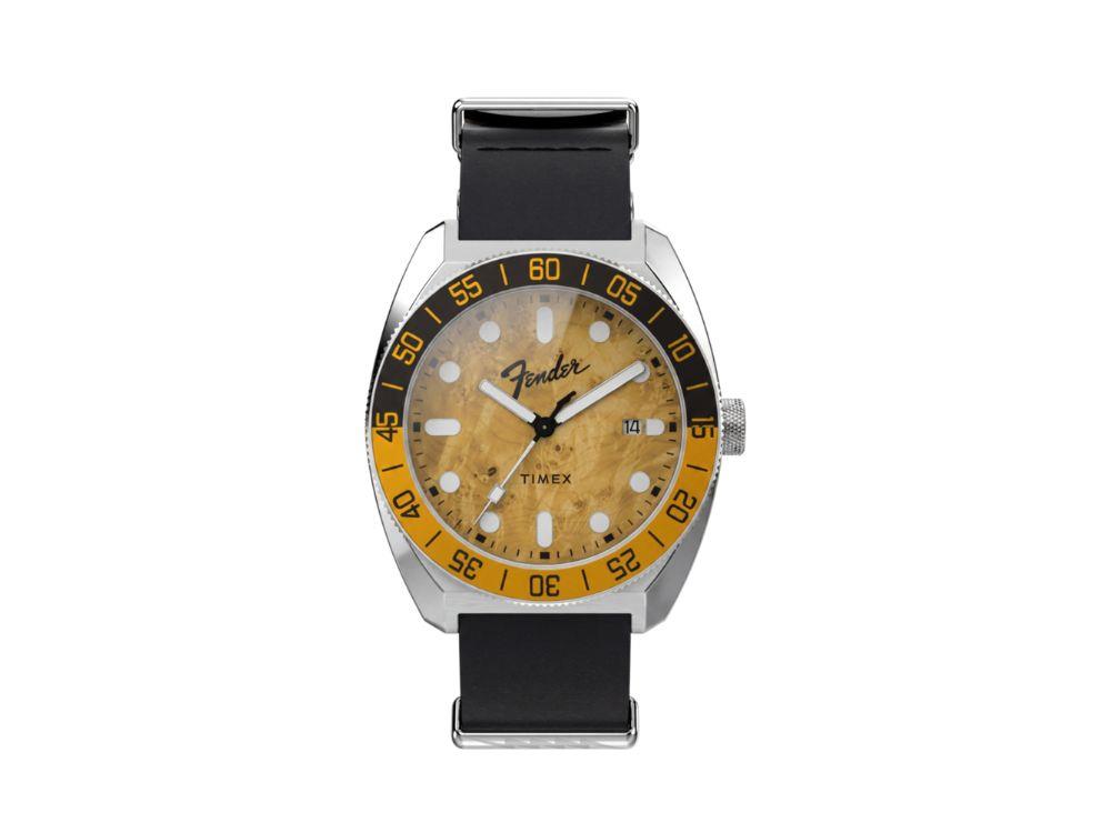 Reloj Automático Timex x Fender Marrón, 41 mm, Edición especial, TW6A14600