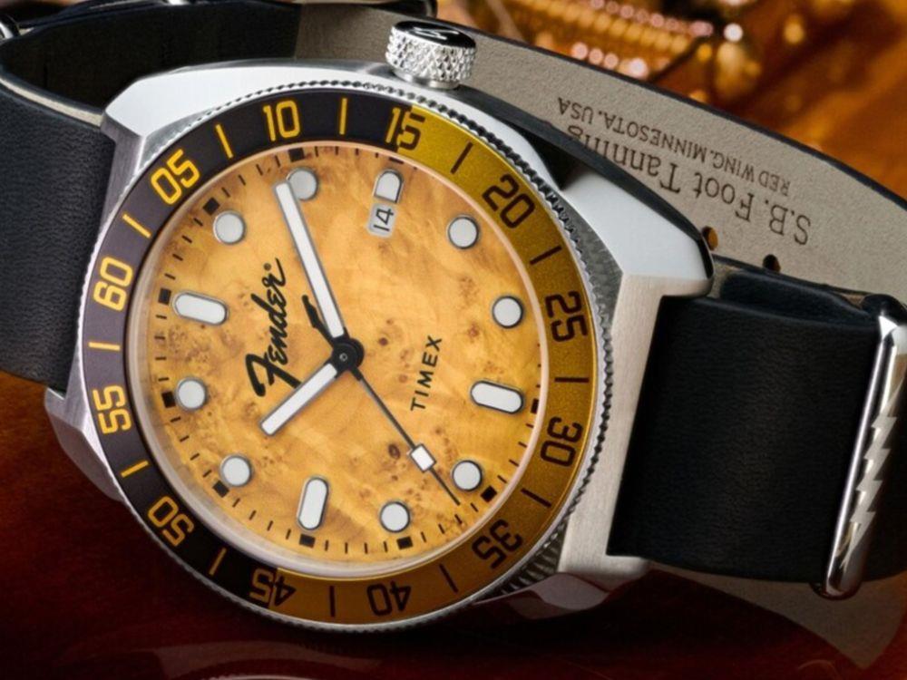 Reloj Automático Timex x Fender Marrón, 41 mm, Edición especial, TW6A14600