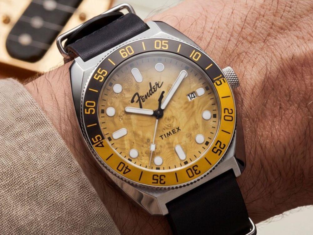 Reloj Automático Timex x Fender Marrón, 41 mm, Edición especial, TW6A14600