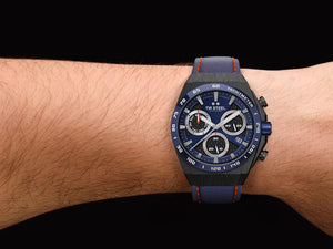Reloj de Cuarzo TW Steel Ceo Tech 44mm, Azul, 44 mm, Piel, 10 atm, CE4072