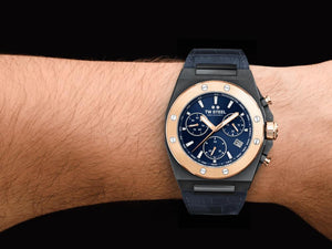 Reloj de Cuarzo TW Steel Ceo Tech, Azul, 45 mm, Correa de piel, 10 atm, CE4086