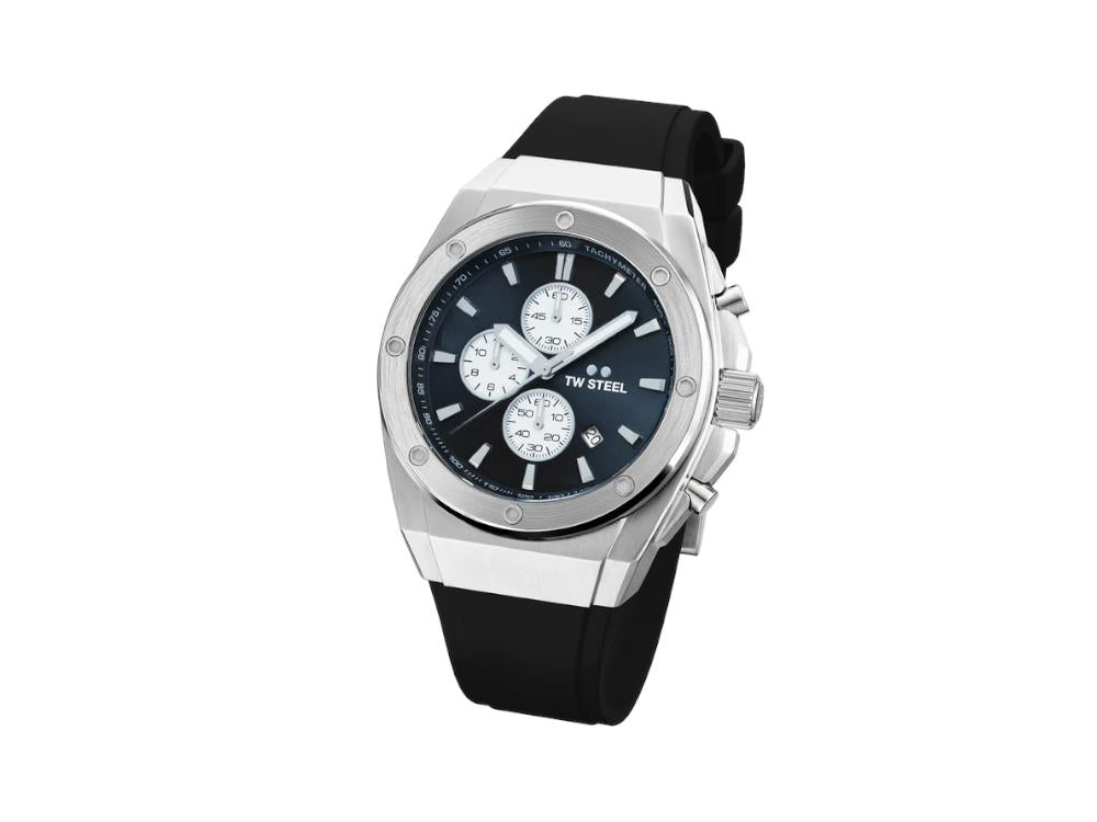 Reloj de Cuarzo TW SteelCeo Tech 44mm, Gris, 44 mm, Caucho, 10 atm, CE4100