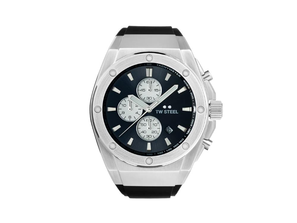 Reloj de Cuarzo TW SteelCeo Tech 44mm, Gris, 44 mm, Caucho, 10 atm, CE4100