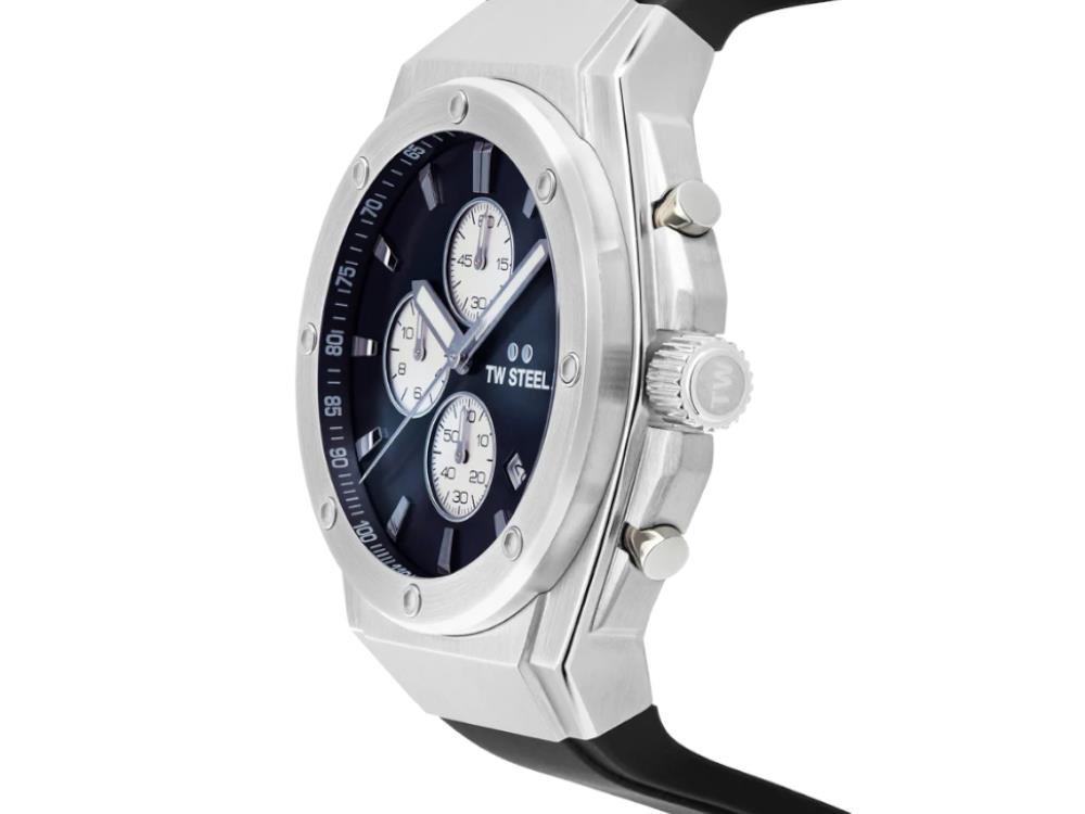 Reloj de Cuarzo TW SteelCeo Tech 44mm, Gris, 44 mm, Caucho, 10 atm, CE4100