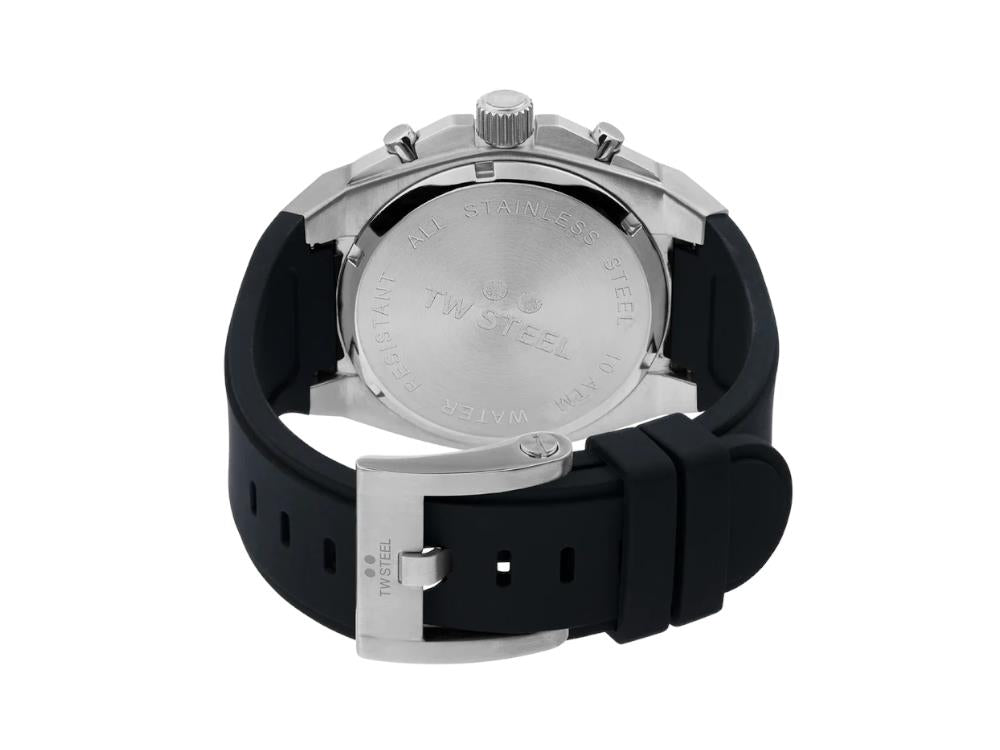 Reloj de Cuarzo TW SteelCeo Tech 44mm, Gris, 44 mm, Caucho, 10 atm, CE4100