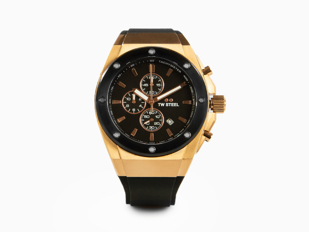 Reloj de Cuarzo TW SteelCeo Tech 44mm, Negro, 44 mm, Caucho, 10 atm, CE4103