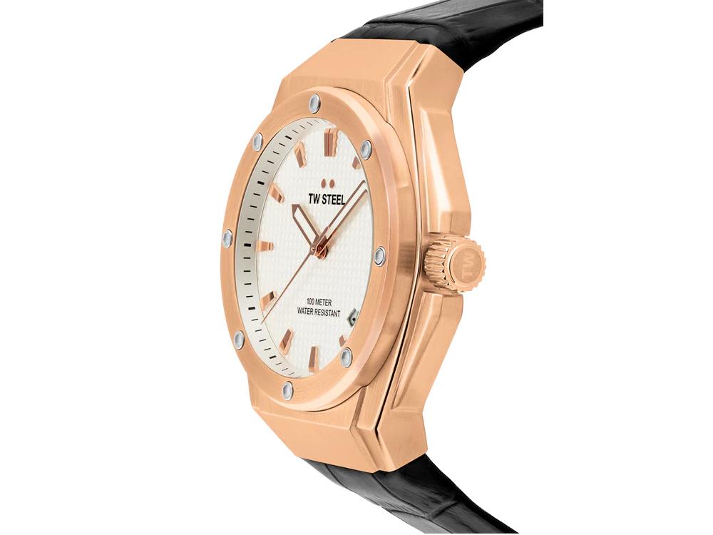 Reloj de Cuarzo TW SteelCeo Tech 44mm, Blanco, 44 mm, Piel, 10 atm, CE4109