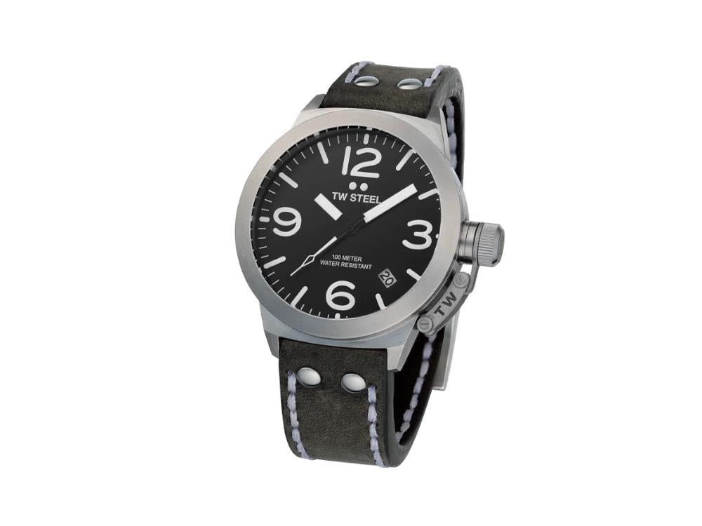 Reloj de Cuarzo TW Steel Classic Canteen, Gris, 45 mm, Piel, 10 atm, CS101