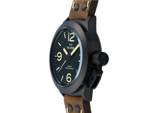 Reloj de Cuarzo TW SteelClassic Canteen, Negro, 45 mm, Piel, 10 atm, CS103