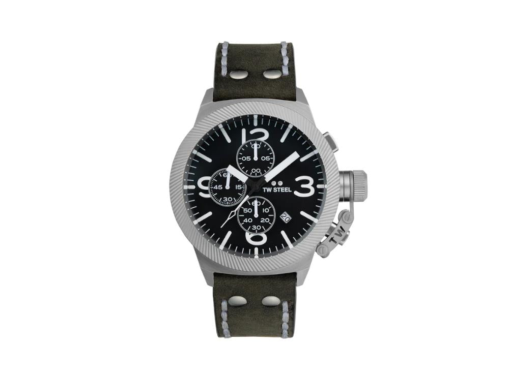 Reloj de Cuarzo TW Steel Classic Canteen, Gris, 45 mm, Piel, 10 atm, CS105