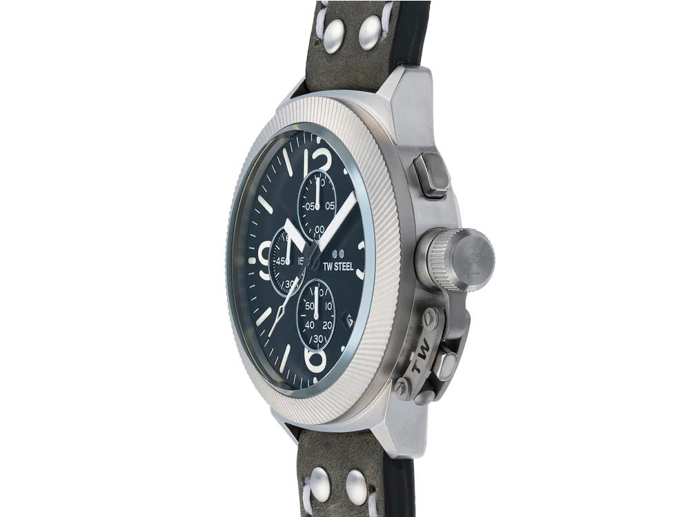 Reloj de Cuarzo TW Steel Classic Canteen, Gris, 45 mm, Piel, 10 atm, CS105