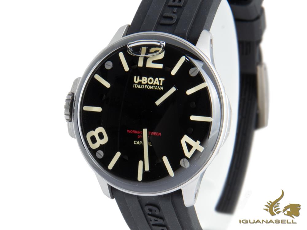Reloj de Cuarzo U-Boat Capsoil SS, Acero Inoxidable 316L, Negro, 45 mm, 8110/A