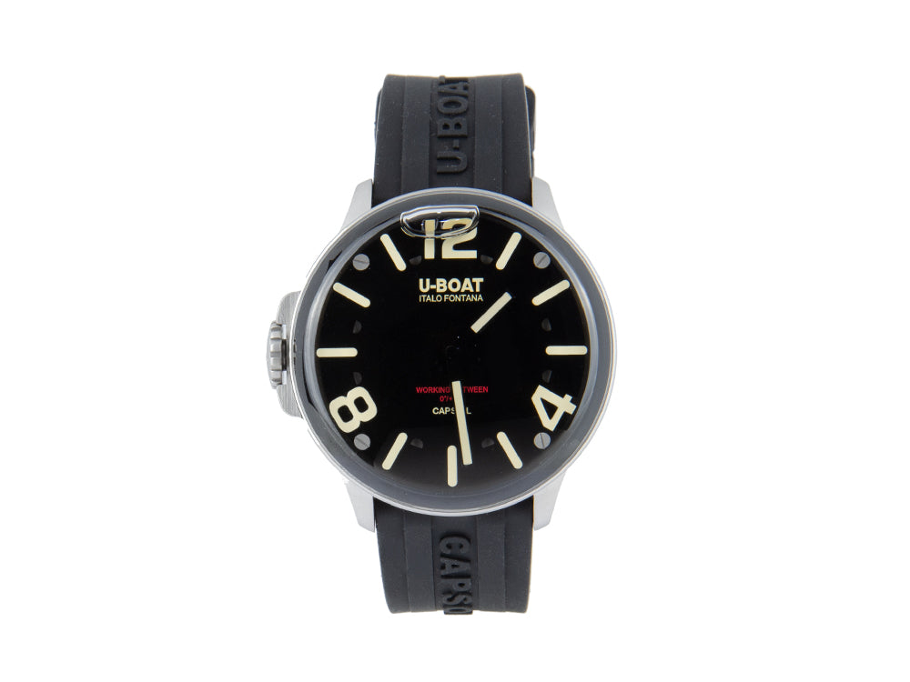 Reloj de Cuarzo U-Boat Capsoil SS, Acero Inoxidable 316L, Negro, 45 mm, 8110/A