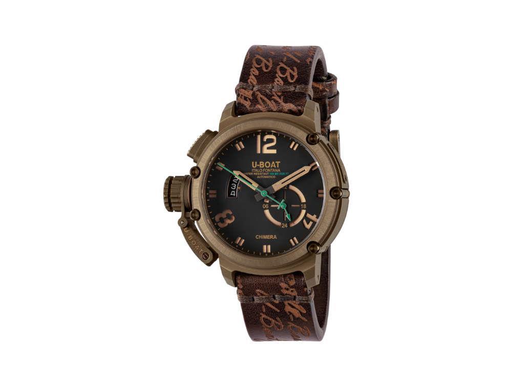 Reloj Automático U-Boat Chimera Green Bronze, Negro, 46 mm, Ed.Limitada, 8527