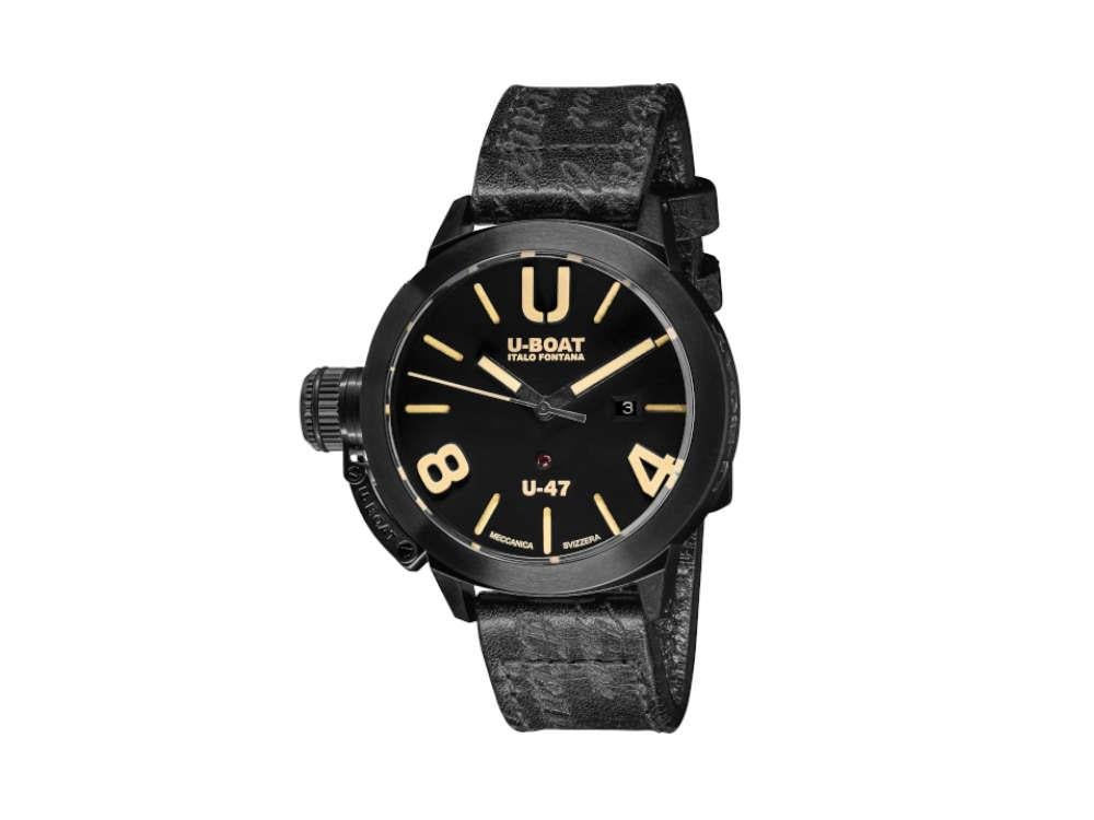 Reloj Automático U-Boat U-47 Classico Dark Soul, Negro, 47 mm, Correa piel, 9160