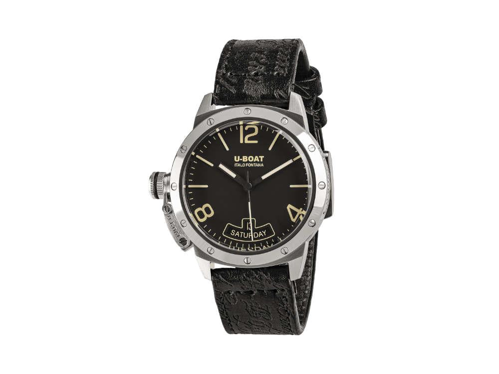 Reloj Automático U-Boat Classico Vintage, Negro, 40 mm, Correa de piel, 8890