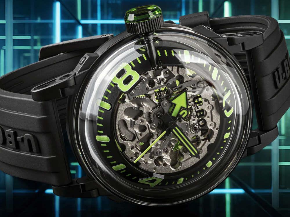Reloj Automático U-Boat U-65, Acero Inoxidable 316L, PVD, 44 mm, Verde, 3347