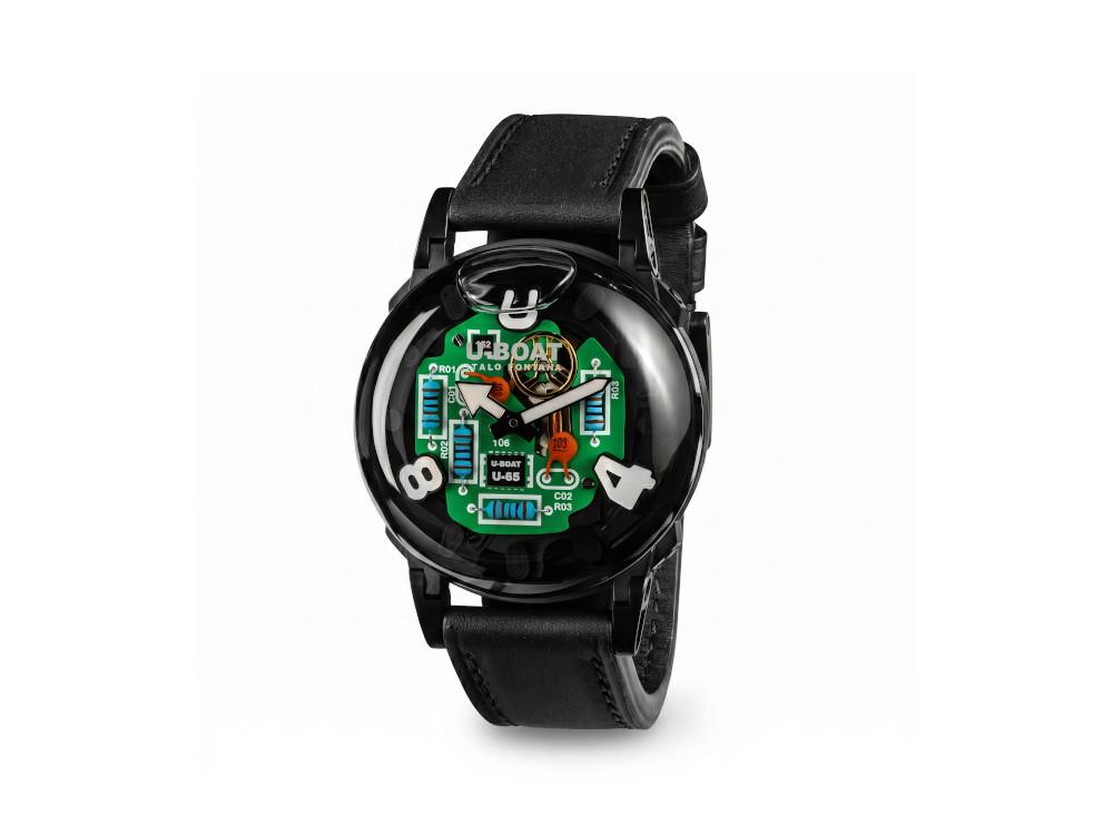 Reloj de Cuarzo U-Boat U-65 TEK PVD, 44 mm, Negro, 3365
