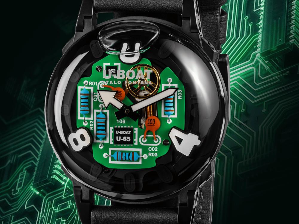Reloj de Cuarzo U-Boat U-65 TEK PVD, 44 mm, Negro, 3365