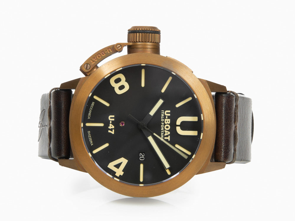 Reloj Automático U-Boat Classico U-47 Bronzo, Bronce, Negro, 47 mm, Piel, 7797