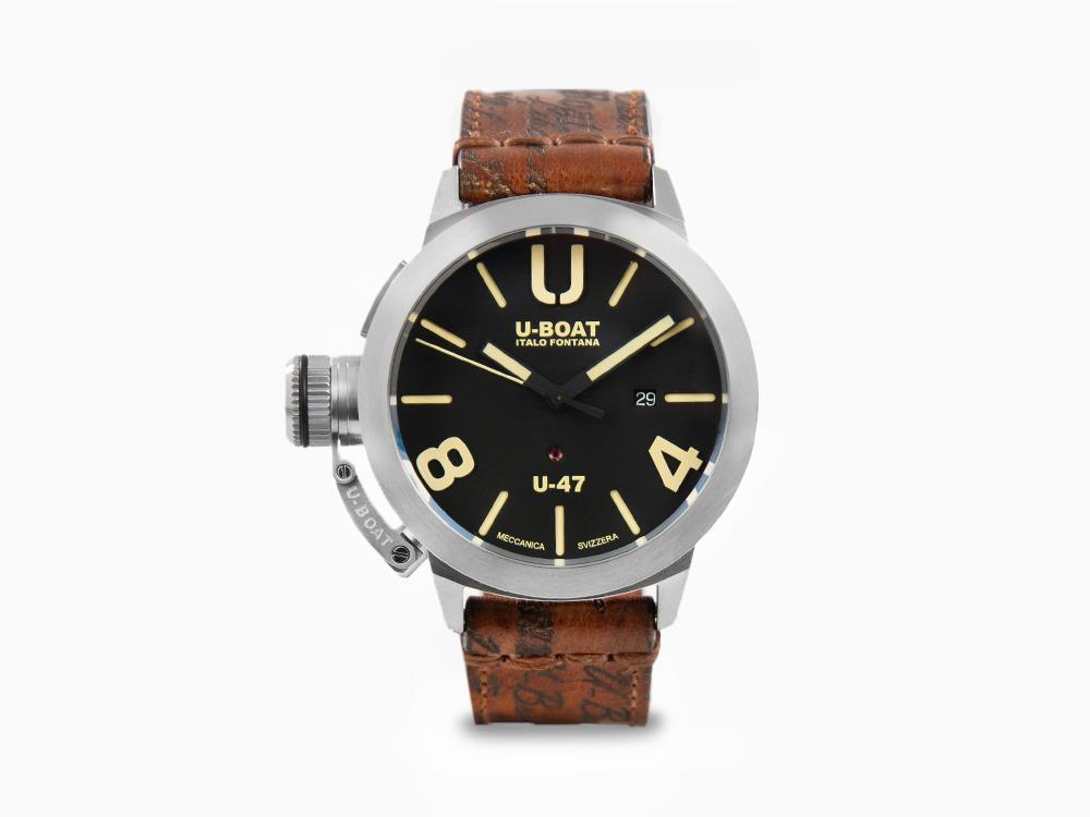 Reloj Automático U-Boat Classico, Acero Inoxidable 316L, Negro, 47mm, 8105