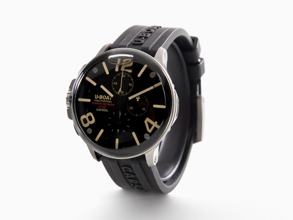 Reloj de Cuarzo U-Boat Capsoil Chrono SS, Negro, 45 mm, 8111/C