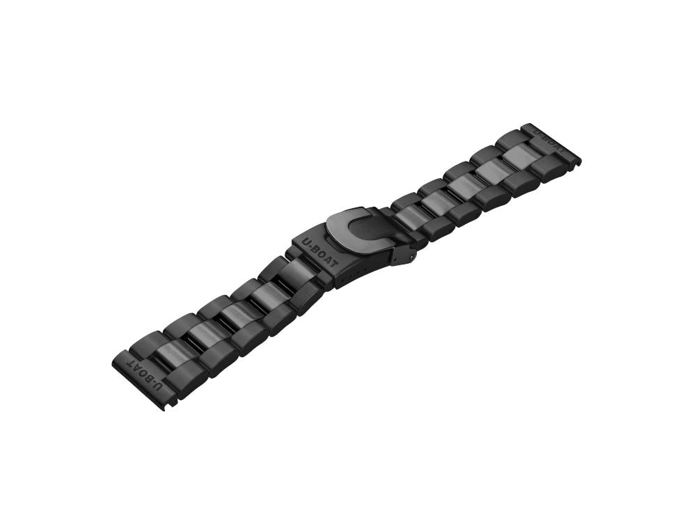 Brazalete U-Boat Accesorios, Acero inoxidable, DLC, Negro, 22mm, 8349/BK