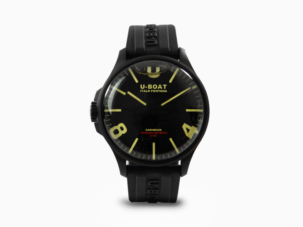 Reloj de Cuarzo U-Boat Capsoil Darkmoon 44 IPB,  Negro, 44 mm, Silicona, 8464/A
