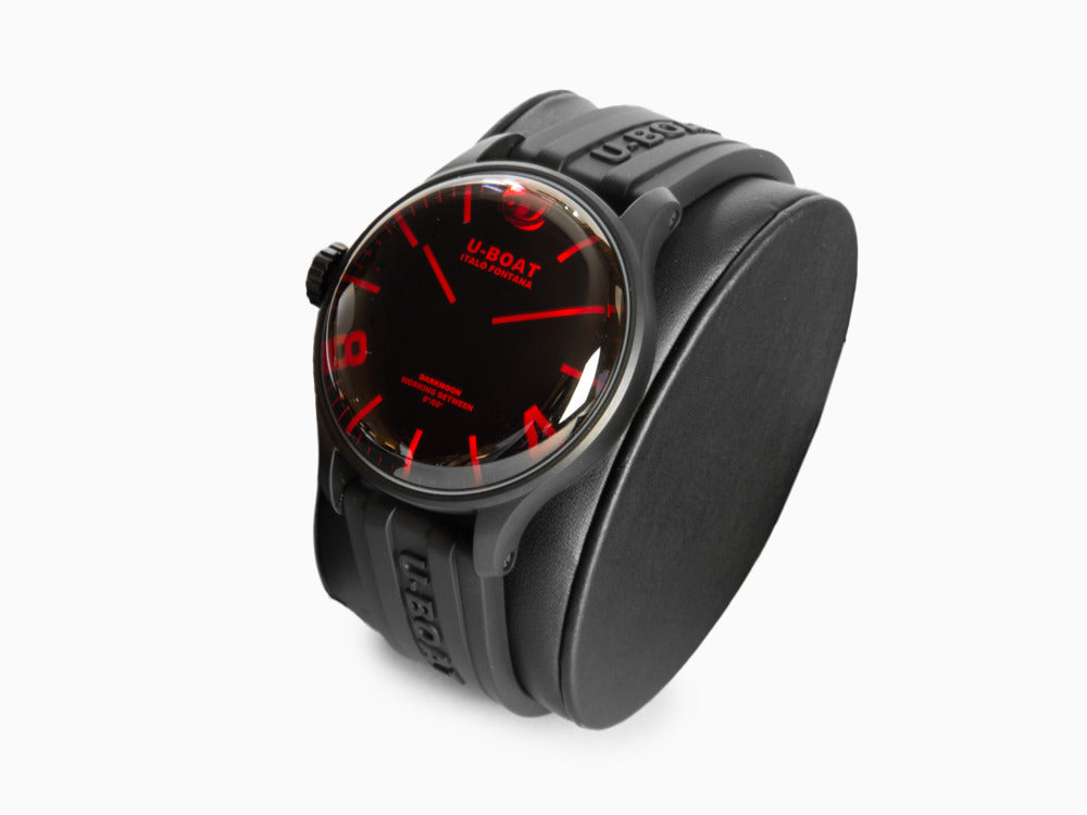 Reloj de Cuarzo U-Boat Capsoil Darkmoon Red 44 IPB, Negro, 44 mm, 8466/A