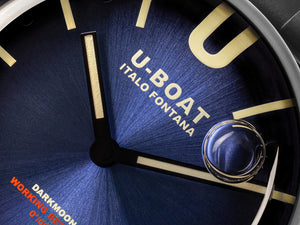 Reloj de Cuarzo U-Boat Capsoil Darkmoon Soleil Blue SS, 44 mm, 8704