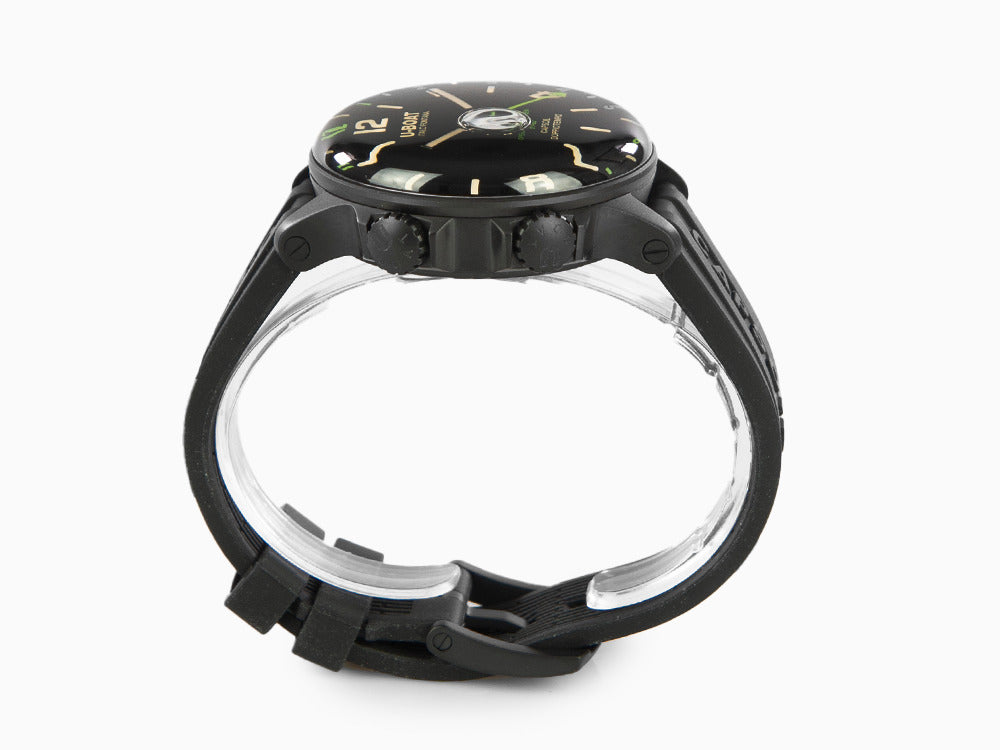 Reloj de Cuarzo U-Boat Capsoil Doppiotempo Green Rehaut, DLC, Negro, 45 mm, 8840