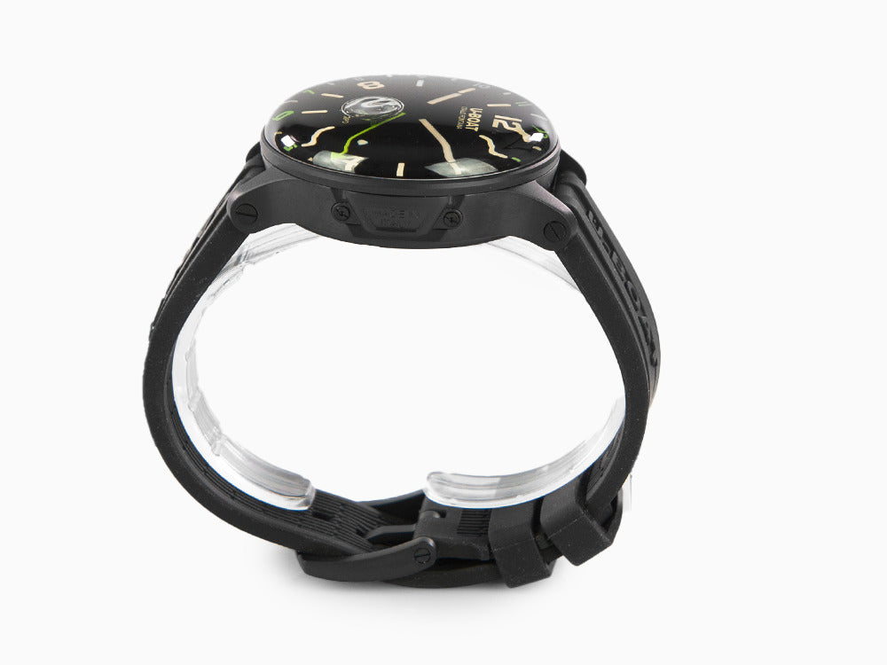 Reloj de Cuarzo U-Boat Capsoil Doppiotempo Green Rehaut, DLC, Negro, 45 mm, 8840