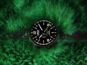 Reloj de Cuarzo U-Boat Capsoil Doppiotempo Green Rehaut, DLC, Negro, 45 mm, 8840