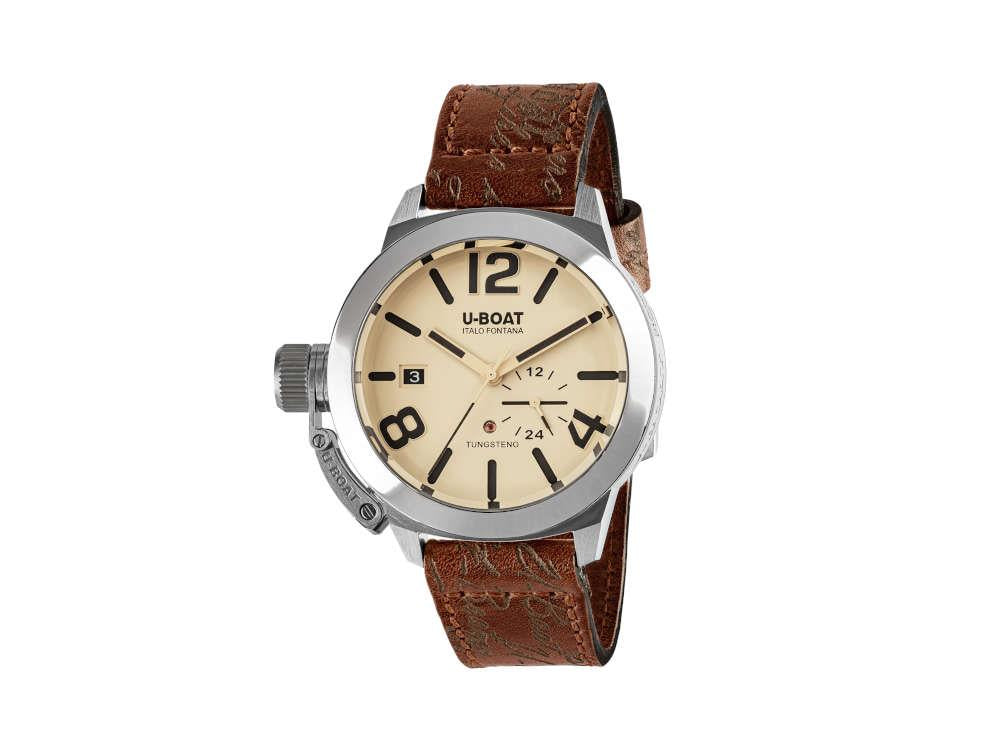 Reloj Automático U-Boat Classico 42 Tungsteno, Beige, Correa de piel, 8892