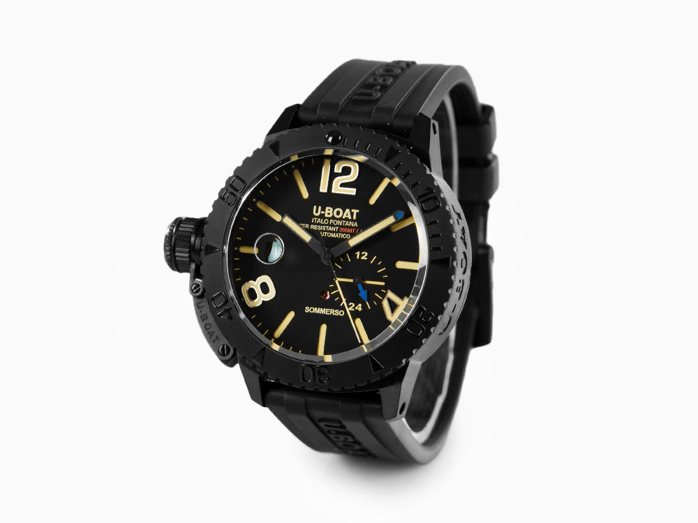 Reloj Automático U-Boat Classico Sommerso, DLC, Negro, 46 mm, 30 atm, 9015