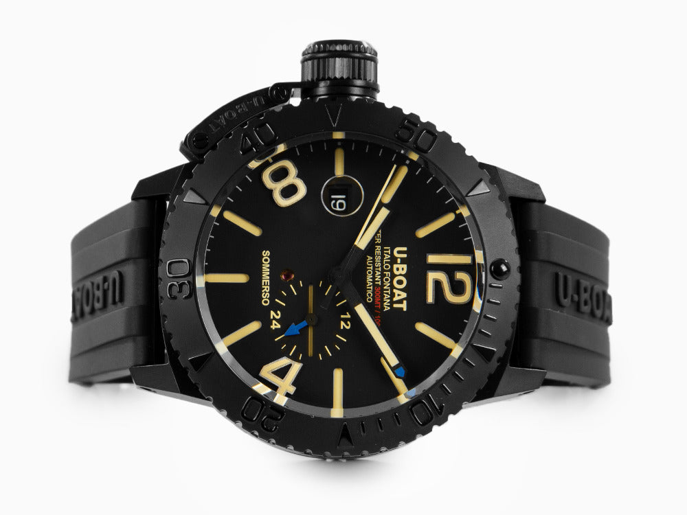 Reloj Automático U-Boat Classico Sommerso, DLC, Negro, 46 mm, 30 atm, 9015