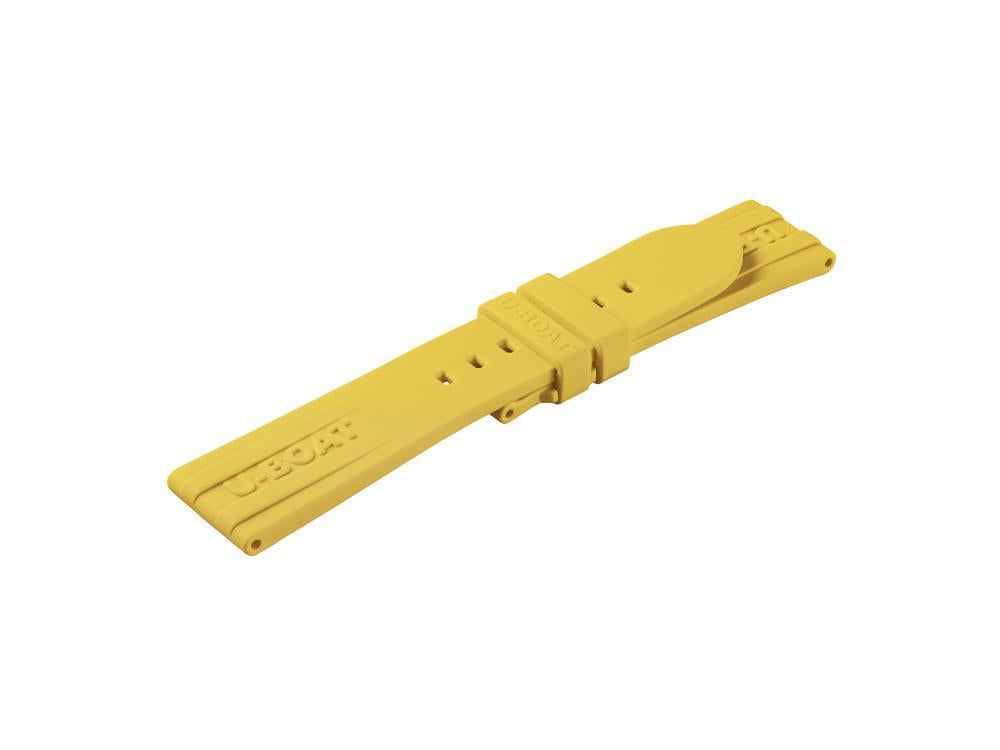 Correa U-Boat Accesorios, Silicona, Amarillo, 22mm, 9539/Z