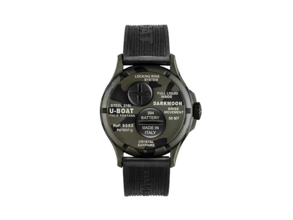 Reloj de Cuarzo U-Boat Capsoil Darkmoon Camouflage Curve, 44 mm, Negro, 9553