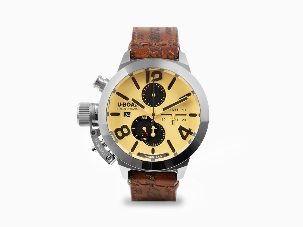 Reloj Automático U-Boat Classico Tungsteno Chronograph, Beige, 45 mm, 9568
