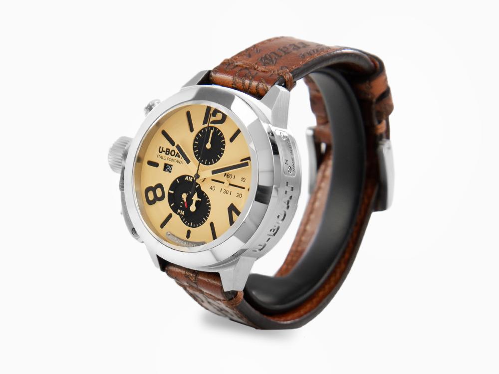 Reloj Automático U-Boat Classico Tungsteno Chronograph, Beige, 45 mm, 9568