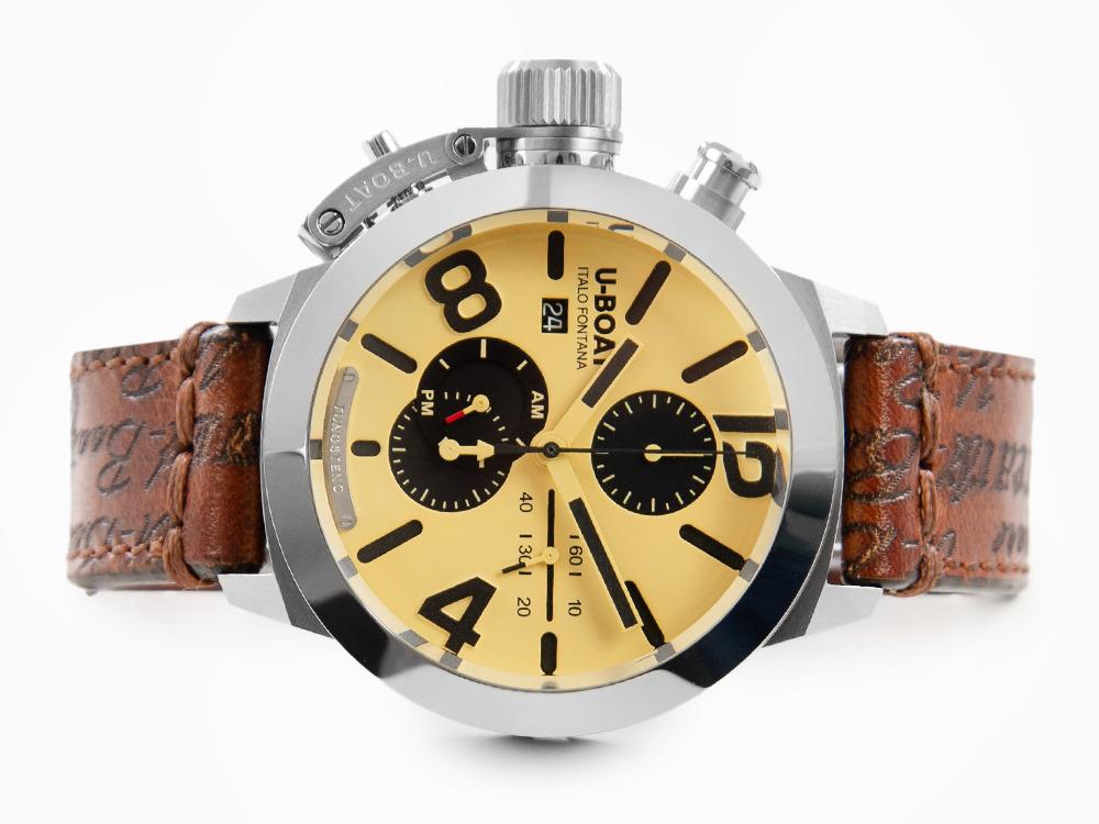 Reloj Automático U-Boat Classico Tungsteno Chronograph, Beige, 45 mm, 9568