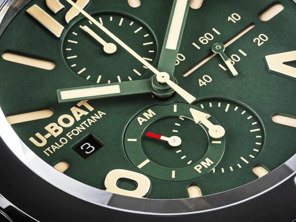 Reloj Automático U-Boat Classico Tungsteno Chronograph, Verde, 45 mm, 9581
