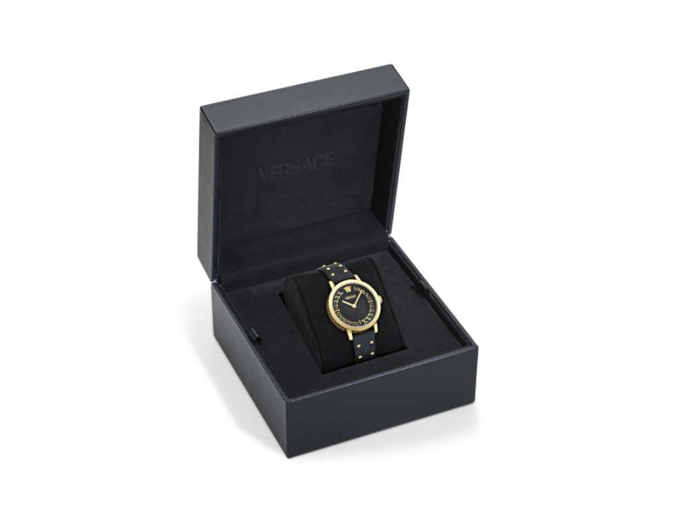 Reloj de Cuarzo Versace Greca Fortuna, PVD Oro, Negro, 35 mm, VE0A00225