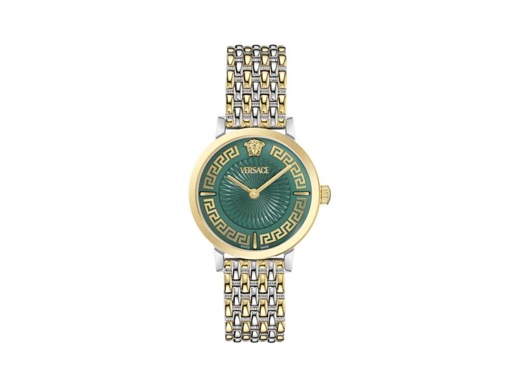 Reloj de Cuarzo Versace Greca Fortuna, PVD Oro, Verde, 35 mm, VE0A00325
