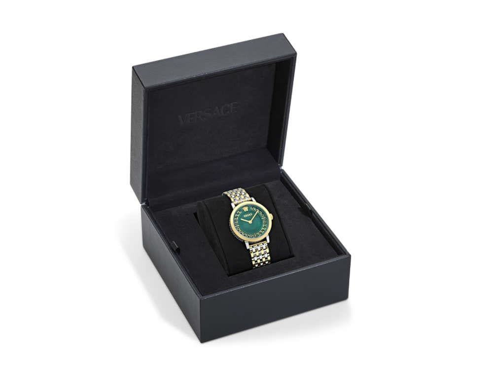 Reloj de Cuarzo Versace Greca Fortuna, PVD Oro, Verde, 35 mm, VE0A00325