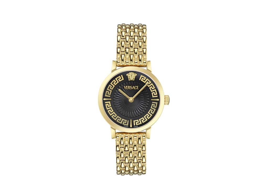 Reloj de Cuarzo Versace Greca Fortuna, PVD Oro, Negro, 35 mm, VE0A00525